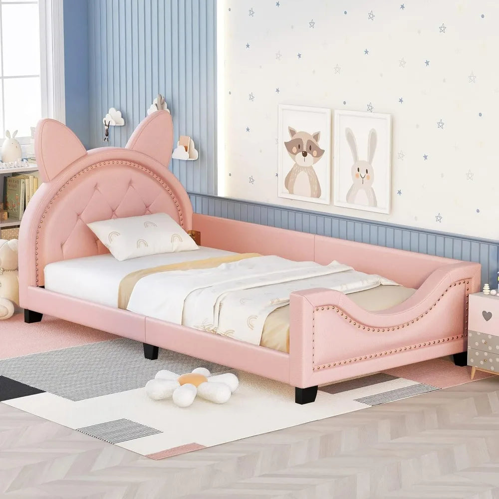 Twin Size  Bed Frame, with House-Shaped Headboard