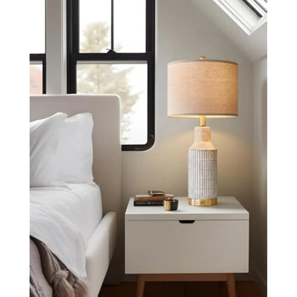 25in Modern Ceramic 3 Way Dimmable Touch Control Set of 2 Table Lamp