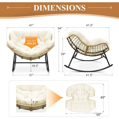 Outdoor Indoor Papasan Rocking Chair