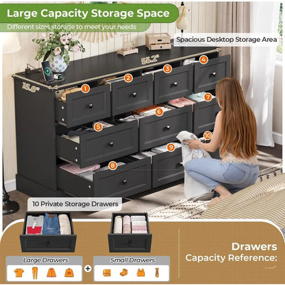Dresser for Bedroom with Charging Station