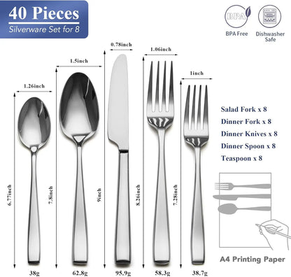 Premium Stainless Steel Heavy Duty Flatware Set