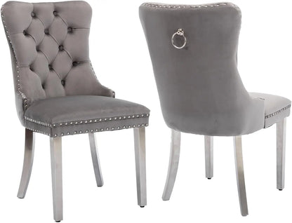 Velvet Upholstered Dining Room Chairs
