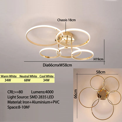 Modern Led Chandelier Gold/Chrome