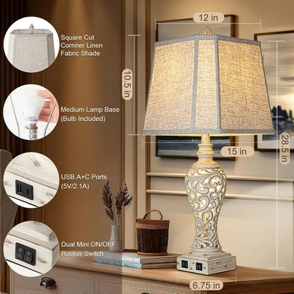 Table Lamps Set of 2 - for Bedroom and Living Room
