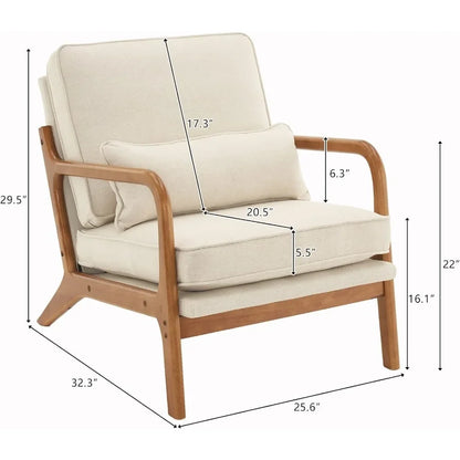 Upholstered  Solid Wood Armchairs