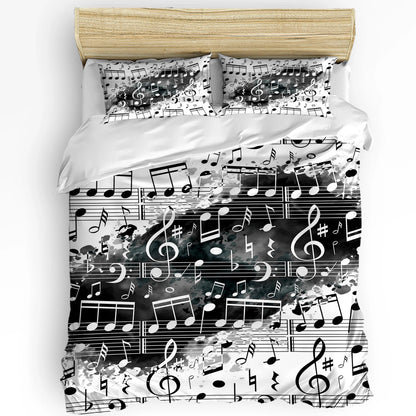 Music Note Duvet Cover with Pillow Case