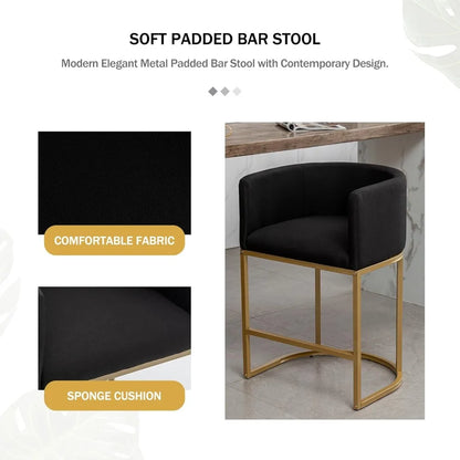 Modern Gold Bar Stools Set of 4