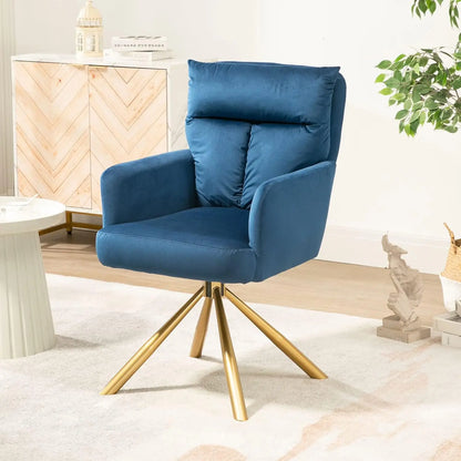 Office Desk Chair No Wheels,  Gold Legs
