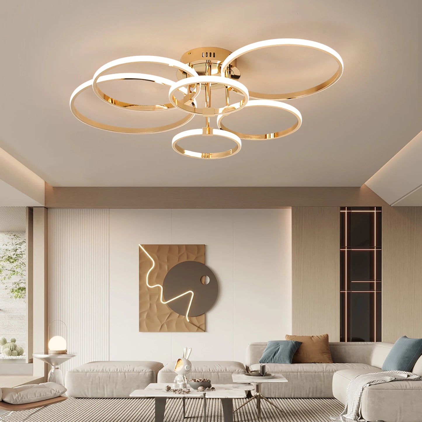 Modern Led Chandelier Gold/Chrome