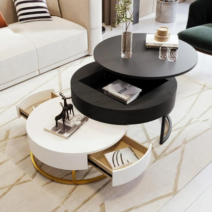 Nesting Coffee Table with Drawers