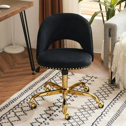 Small Velvet Swivel Task Chair