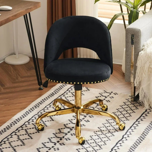 Small Velvet Swivel Task Chair