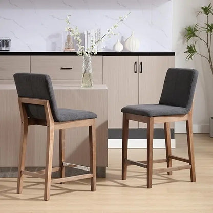Set of 2 Counter Height Upholstered Bar Stools