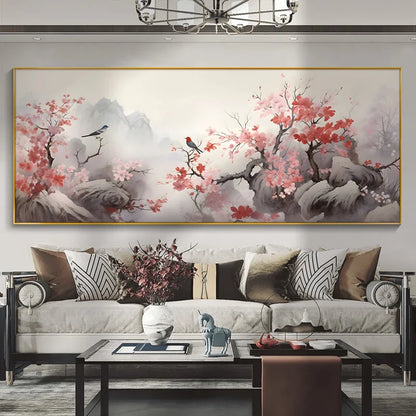 Flower and Bird Traditional Living Room Painting
