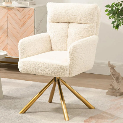 Office Desk Chair No Wheels,  Gold Legs