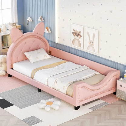 Twin Size  Bed Frame, with House-Shaped Headboard