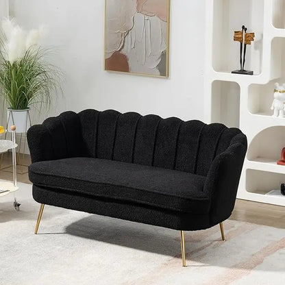 59” Modern 2 Seater Sofa with Flower Backrest