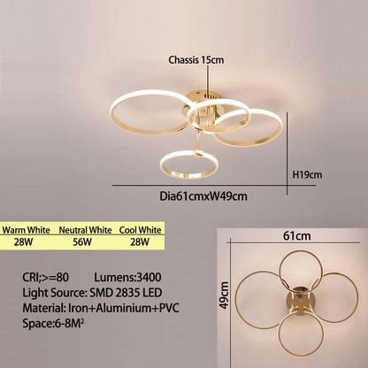 Modern Led Chandelier Gold/Chrome