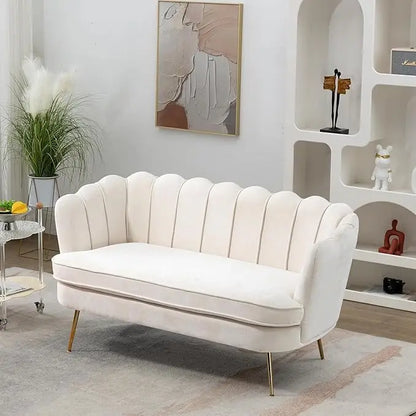 59” Modern 2 Seater Sofa with Flower Backrest