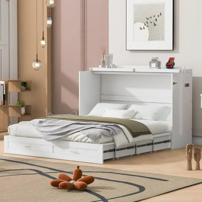 Queen Size Murphy Bed with USB Charging Station