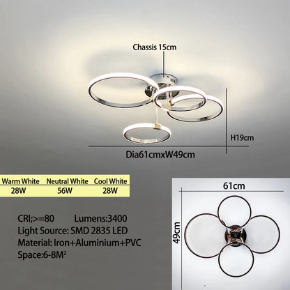 Modern Led Chandelier Gold/Chrome